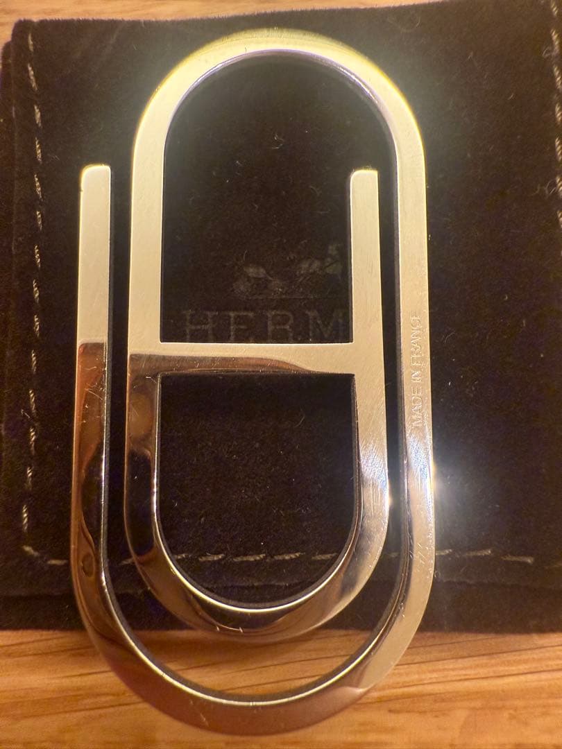 エルメストロンボーン シラージュ メタル マネークリップ シルバー