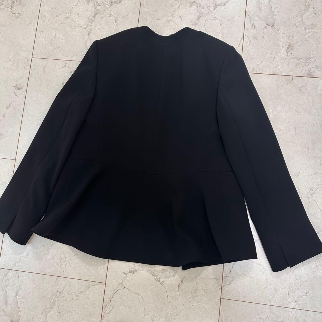 【新品タグ付】PLST トリアセブレンドペプラムジャケット L ブラック