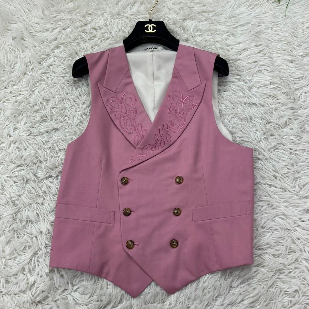 E357 新品未使用 L ジュンメン 3Pセット 刺繍 ダブル スーツ メンズ