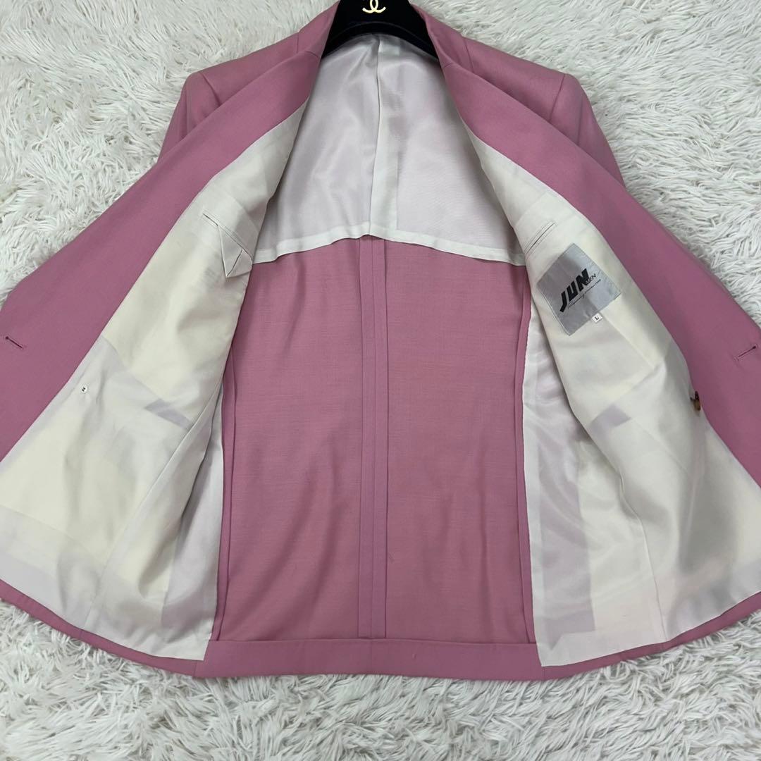 E357 新品未使用 L ジュンメン 3Pセット 刺繍 ダブル スーツ メンズ