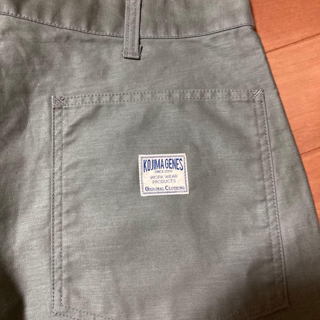 児島ジーンズ　ベ−シックベイカーパンツW38 オリーブグリーン