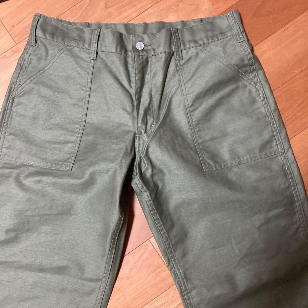 児島ジーンズ　ベ−シックベイカーパンツW38 オリーブグリーン