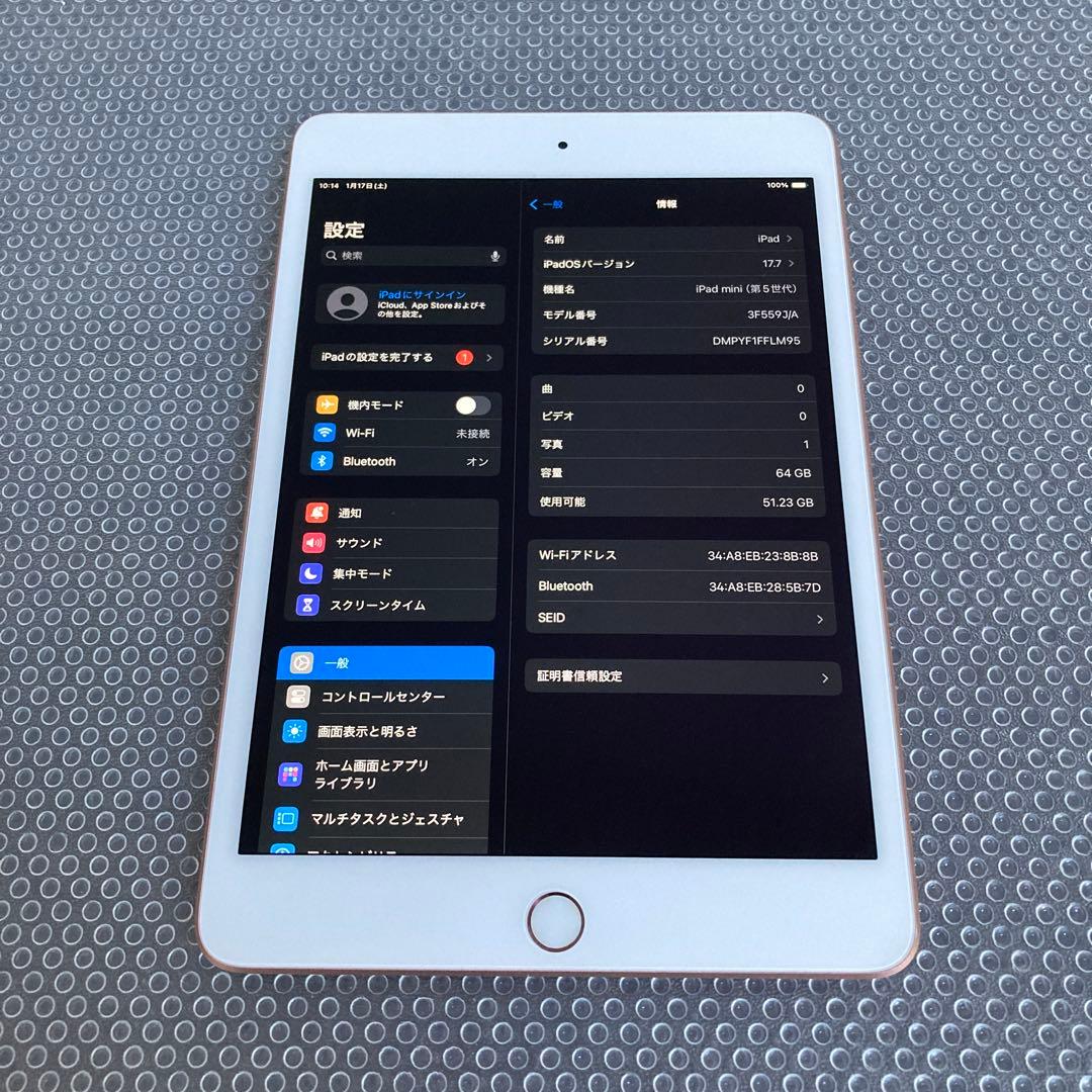 746 美品☆電池良好☆iPad mini5 64GB WIFIモデル☆