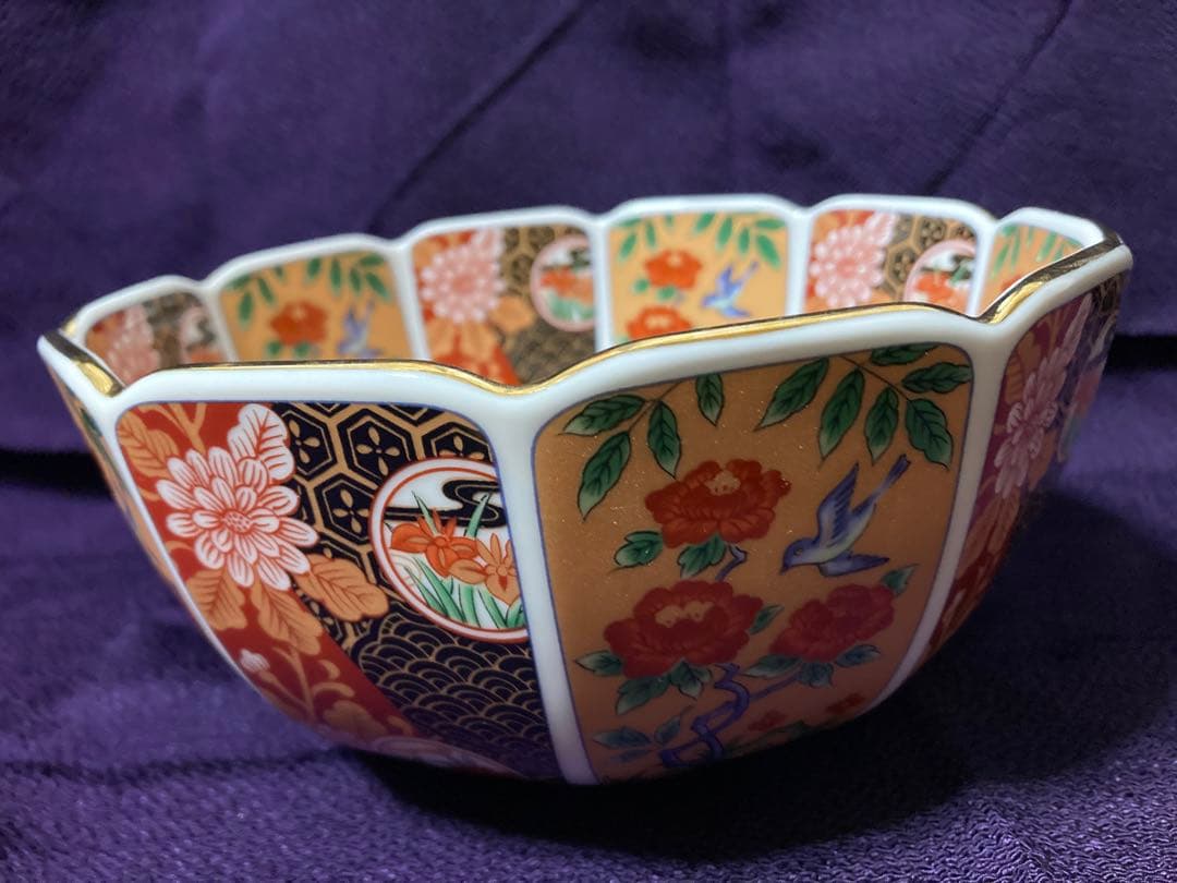 伊万里焼　有田焼　昇龍窯　花鳥　金彩　中鉢　深鉢　盛り鉢