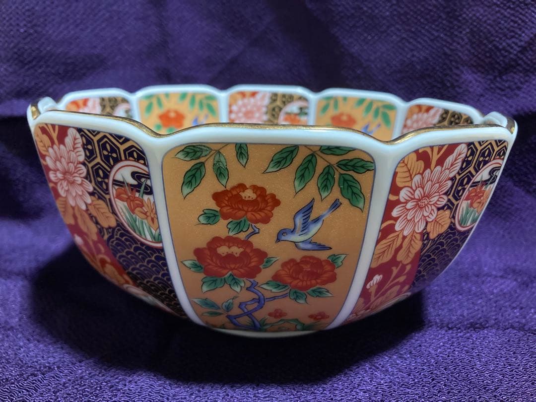 伊万里焼　有田焼　昇龍窯　花鳥　金彩　中鉢　深鉢　盛り鉢