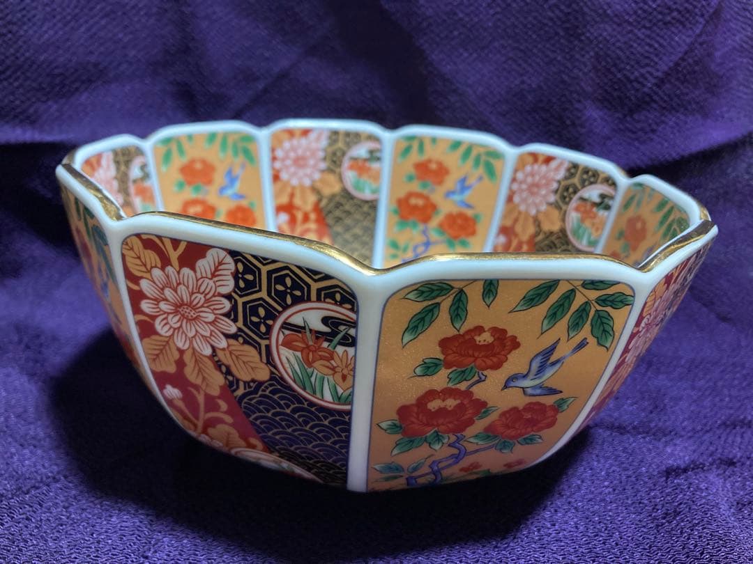 伊万里焼　有田焼　昇龍窯　花鳥　金彩　中鉢　深鉢　盛り鉢