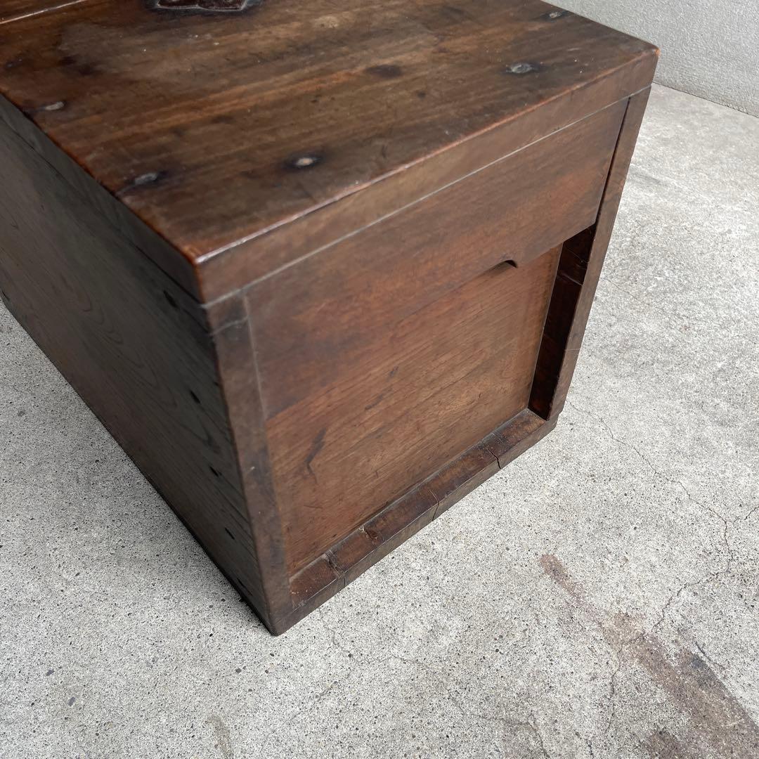 銭箱 銭函 小引出 時代金具 日本製 江戸時代 明治時代 古道具 欅