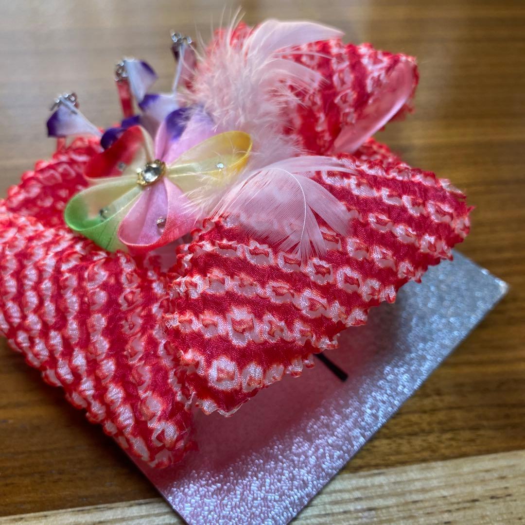 《美品》3歳七五三被布,絞り風お着物,草履,巾着セット