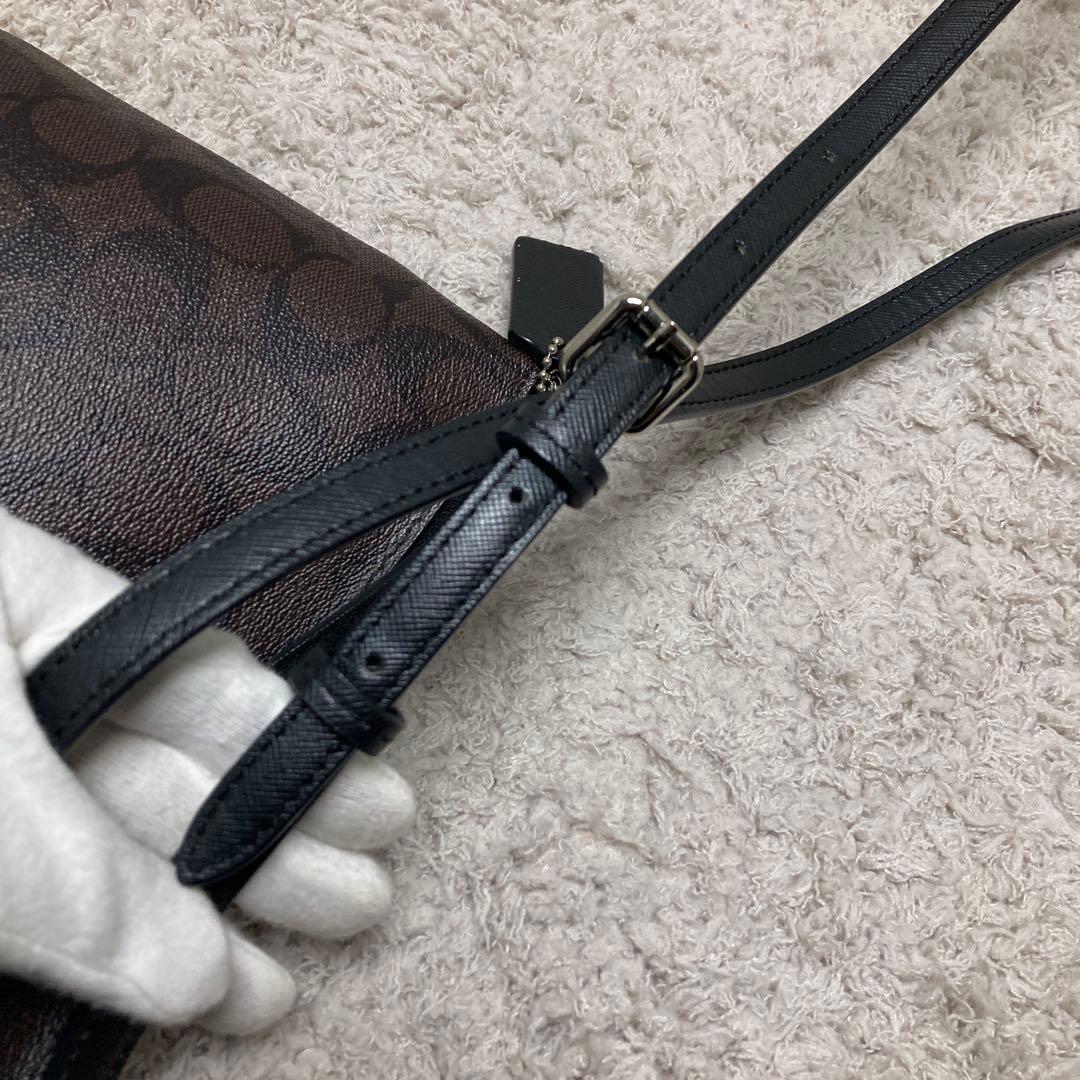 極美品❣️ COACH コーチ F52268 シグネチャーショルダーバッグブラウン