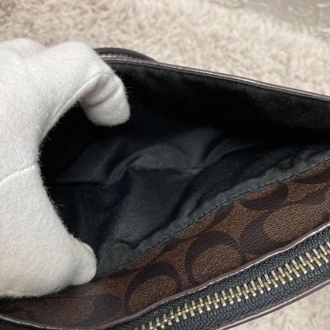 極美品❣️ COACH コーチ F52268 シグネチャーショルダーバッグブラウン