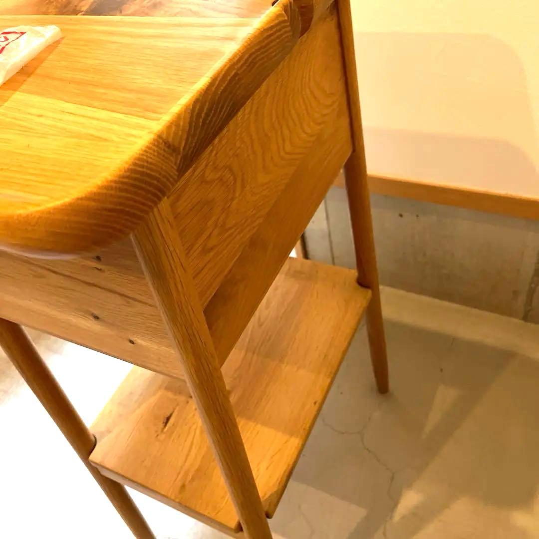 送料込み　起立木工 KOMO チェストラック　オーク　無垢　棚　引き出しテーブル