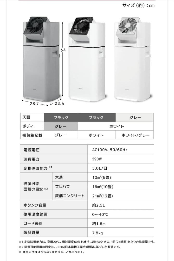 アイリスオーヤマ 衣類乾燥除湿機 IJD-150-WH 2023年製