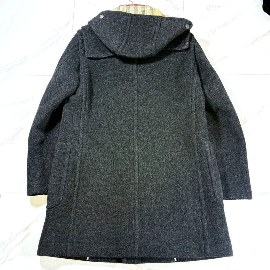 【未使用級/L】バーバリーロンドン ダッフルコート フード メガチェック