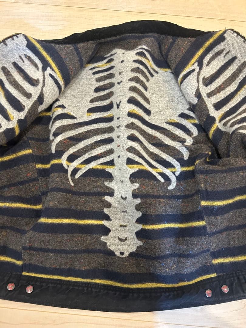 KAPITALボーンライニングリバーシブルジップアップブルゾン デニムブラック