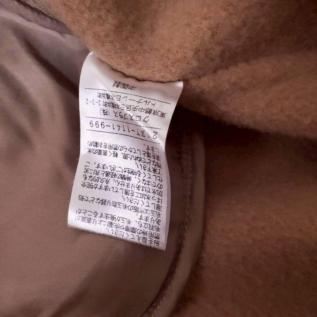 美品✨ノーク ノーカラー ベルト付き リバーロングコート ベージュ L