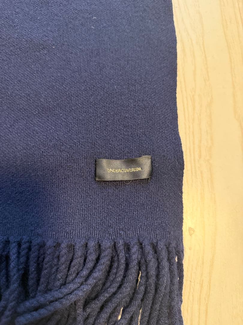 UNDERCOVER アンダーカバー　大判マフラー　ネイビー
