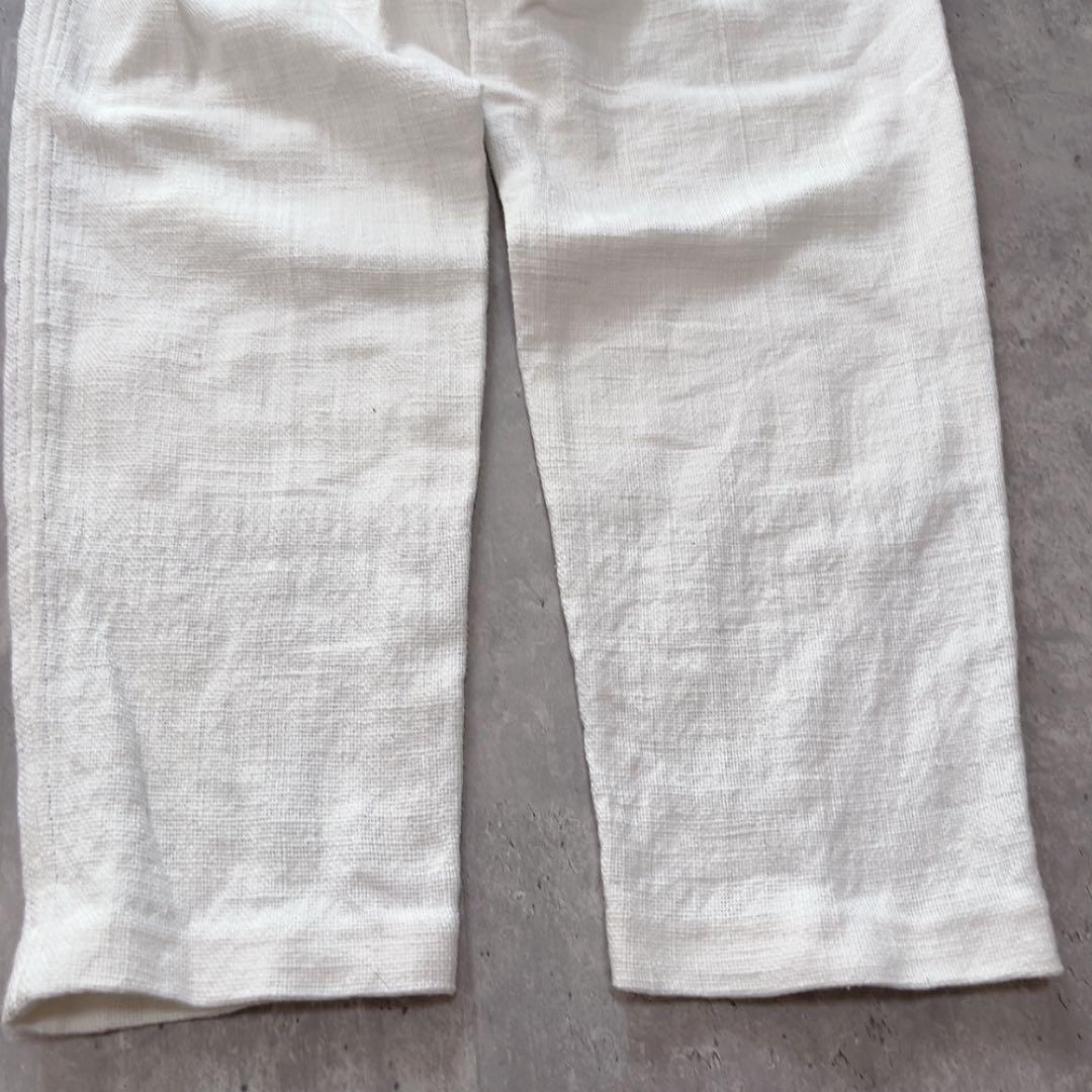 マク テキスタイルズmaku コットンイージーパンツ 刺繍 ホワイト Mサイズ