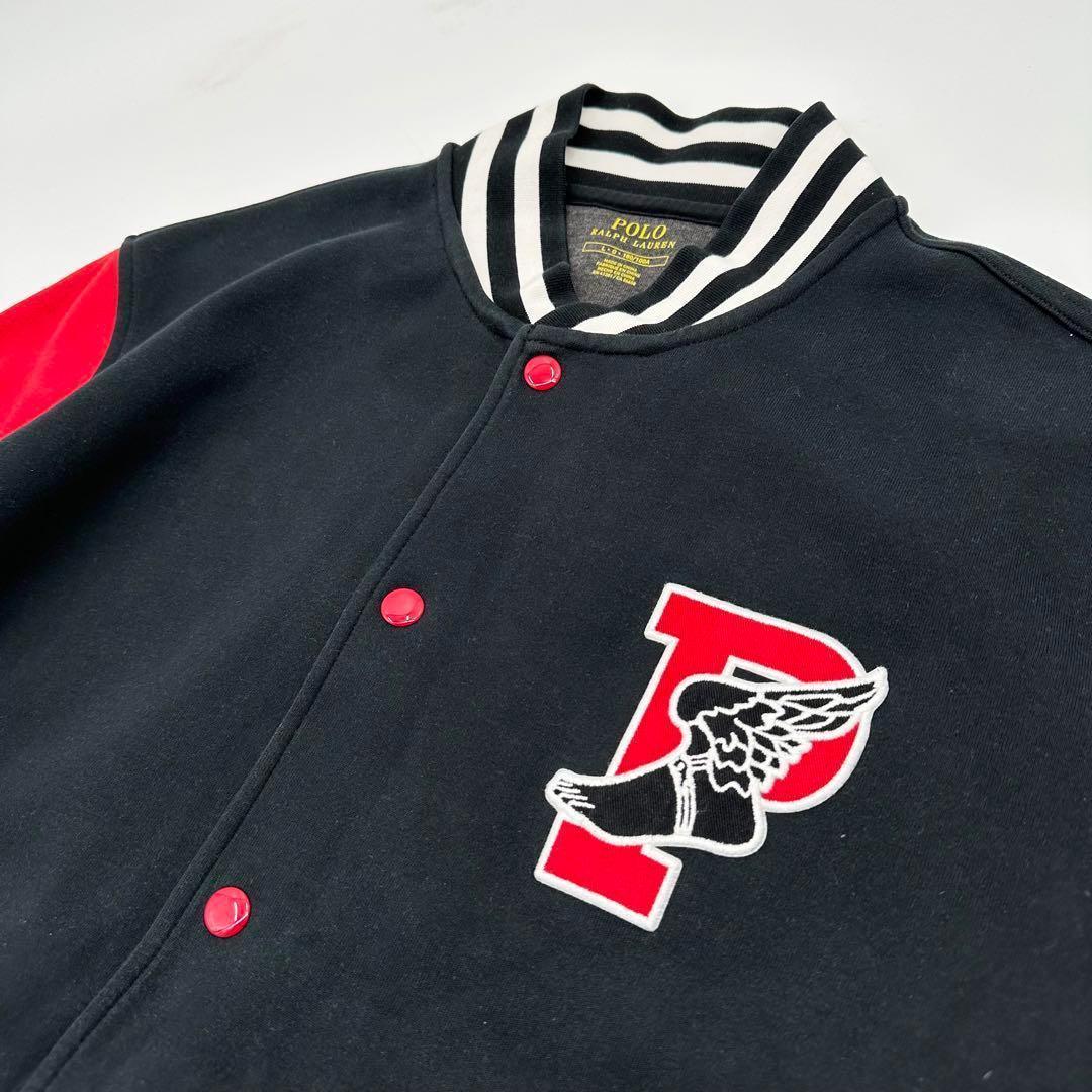 【レアモデル】ポロラルフローレン ウイング刺繍ロゴ 袖切替し スタジャン L