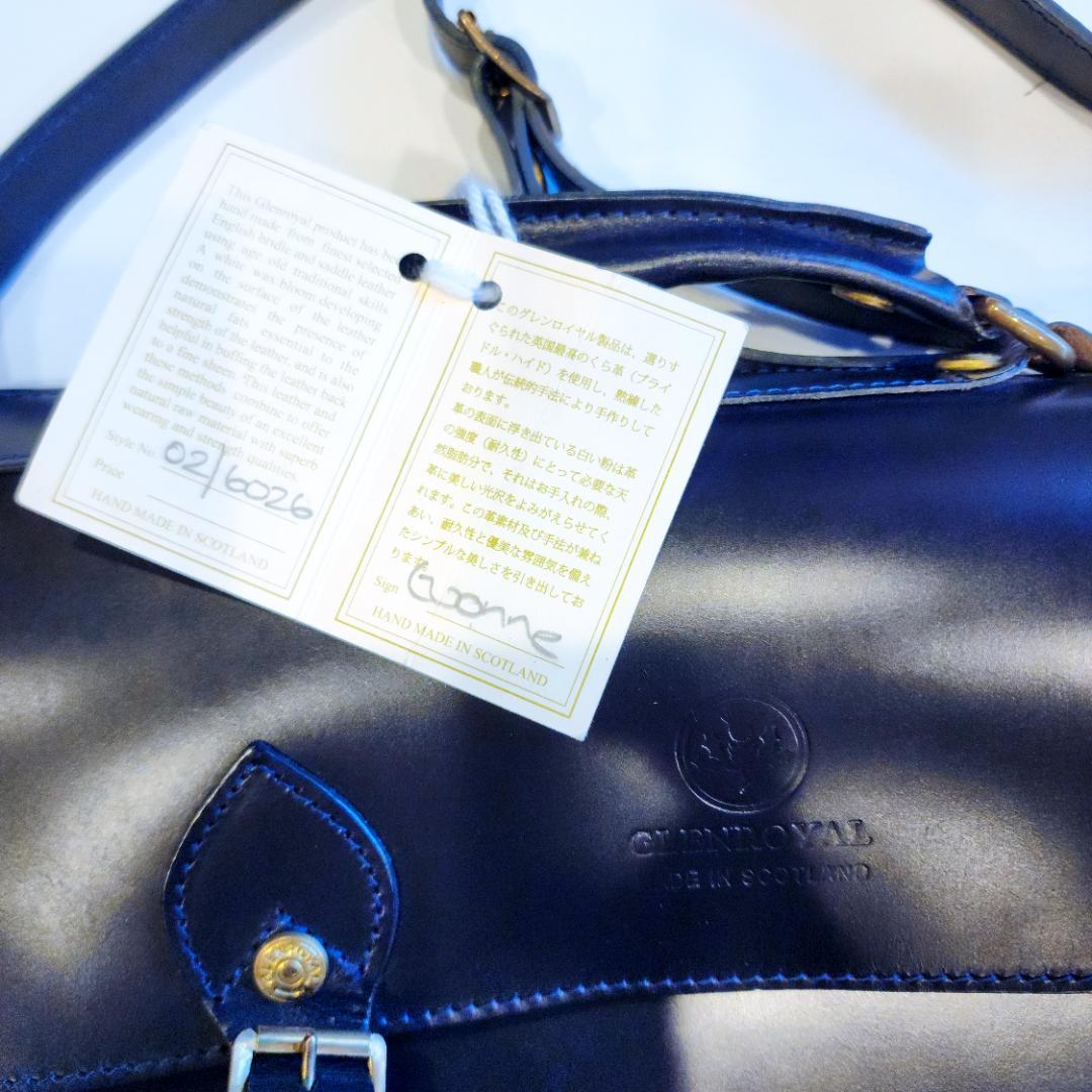 【値下げ】GLEN ネイビー 13インチサイズ、サッチェルバッグ
