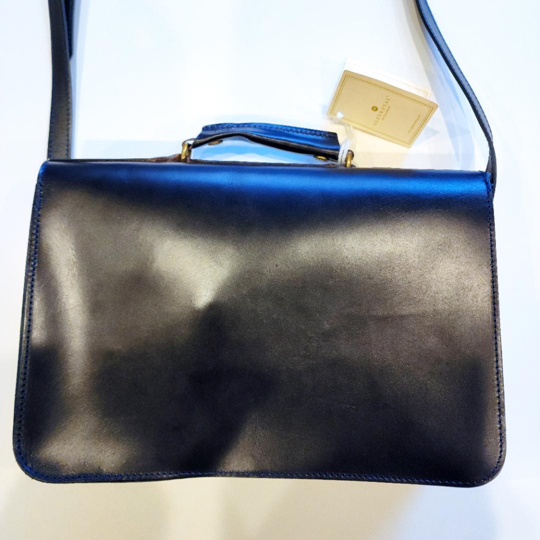 【値下げ】GLEN ネイビー 13インチサイズ、サッチェルバッグ