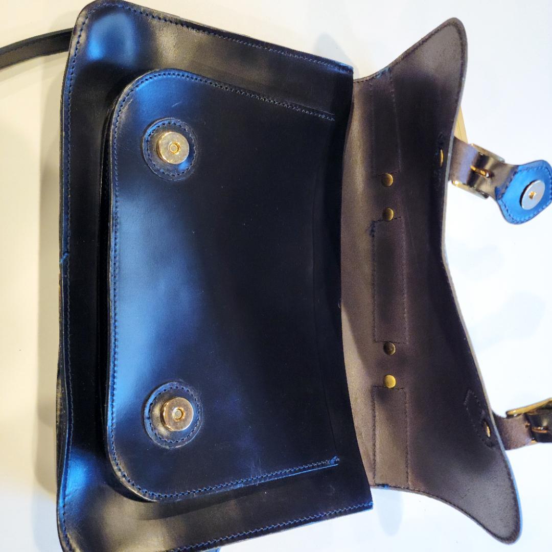 【値下げ】GLEN ネイビー 13インチサイズ、サッチェルバッグ