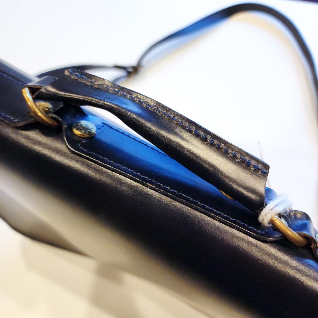 【値下げ】GLEN ネイビー 13インチサイズ、サッチェルバッグ