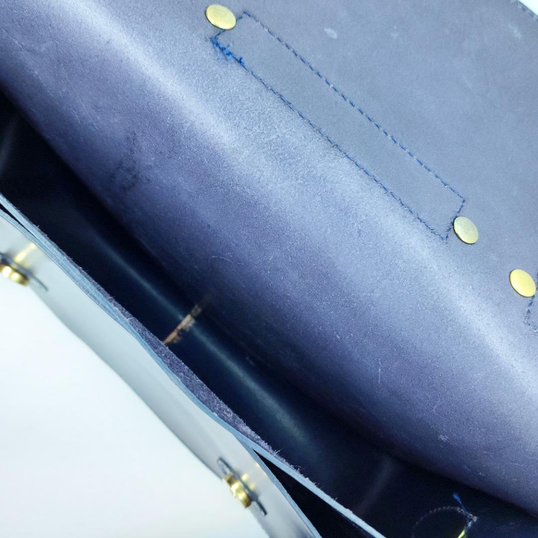 【値下げ】GLEN ネイビー 13インチサイズ、サッチェルバッグ