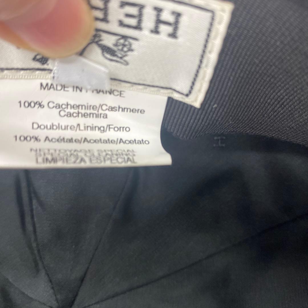 T☆エルメス☆HERMES☆黒 カシミアキャスケット　58