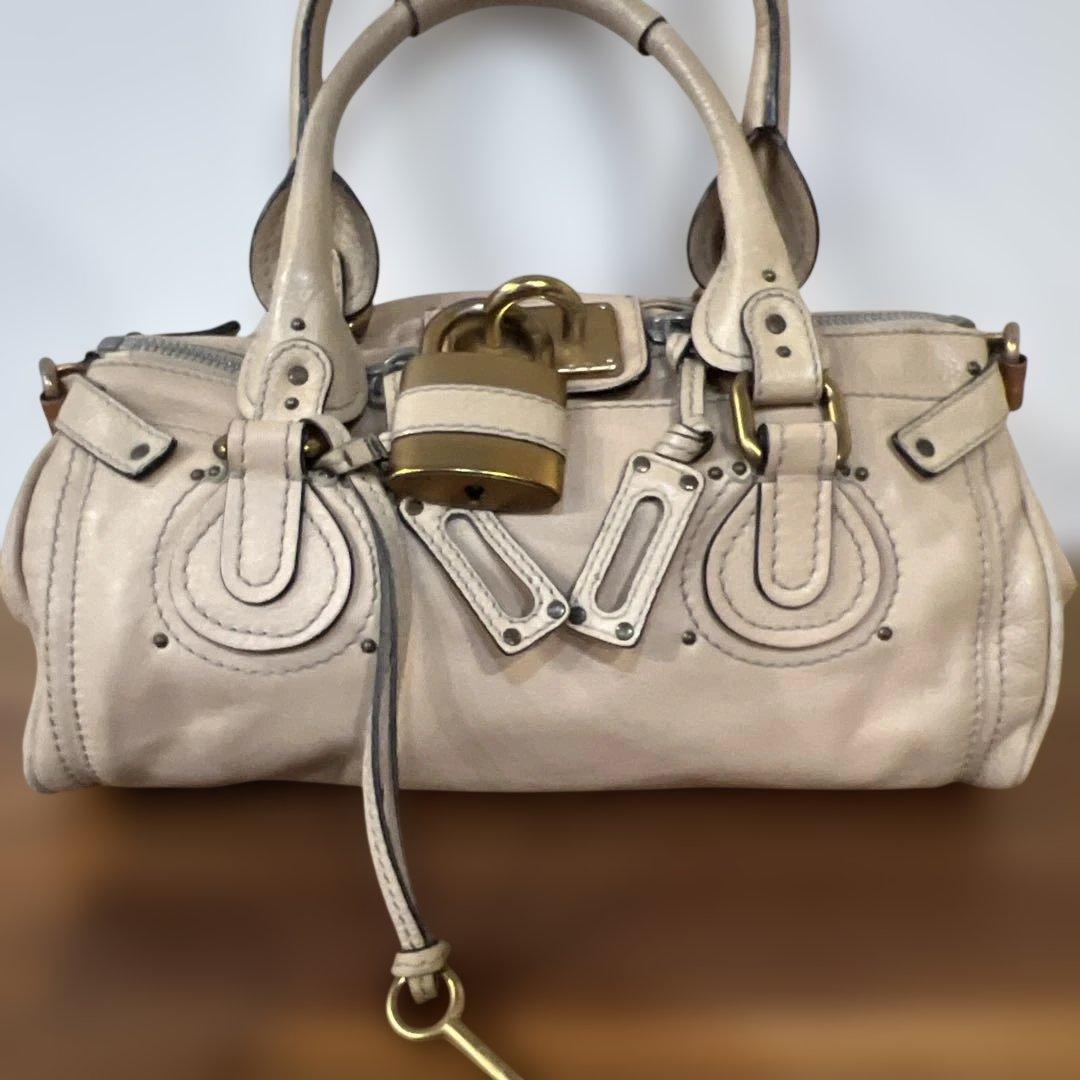 クロエ　chloe パディントン カデナレザートートバッグ ショルダー ベージュ