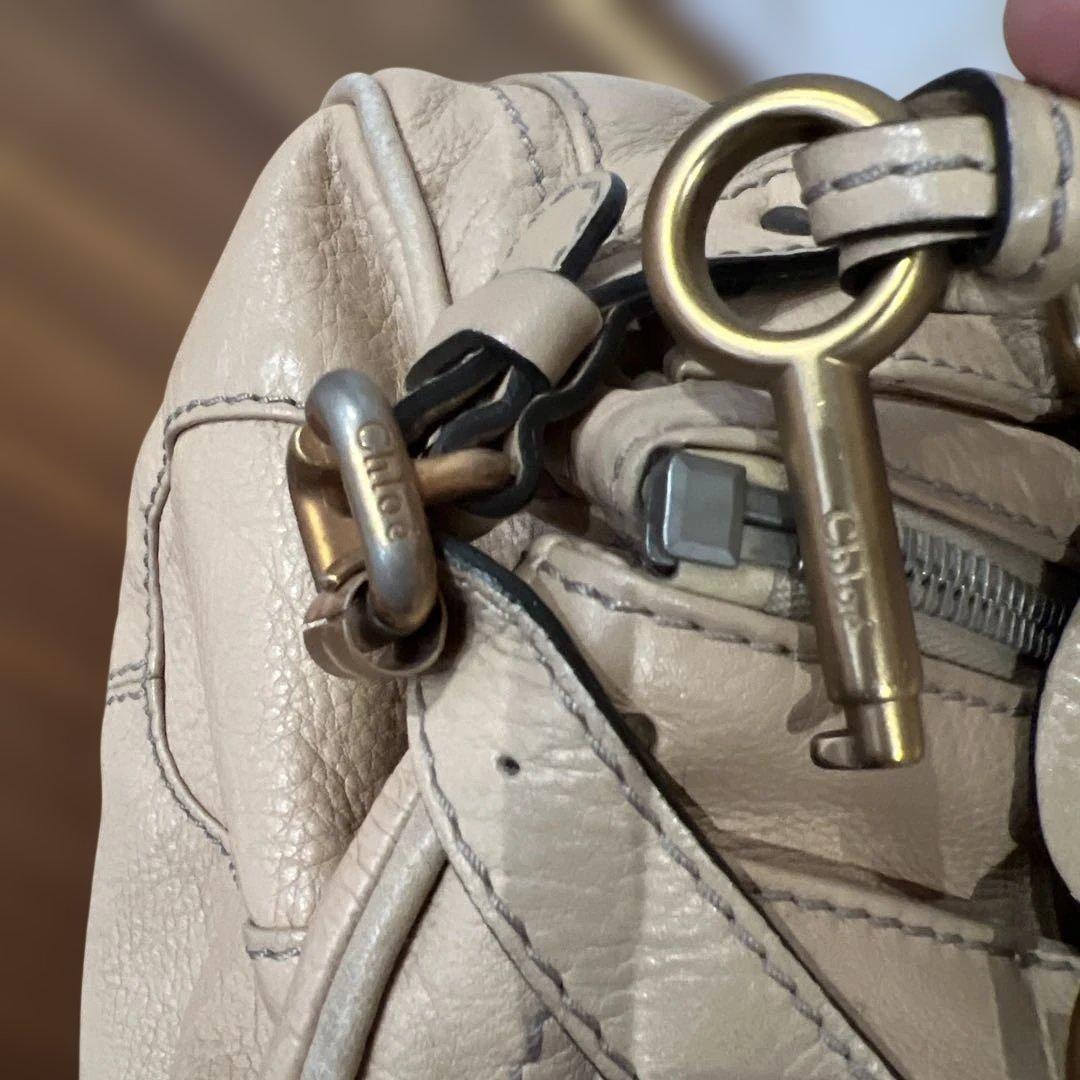 クロエ　chloe パディントン カデナレザートートバッグ ショルダー ベージュ