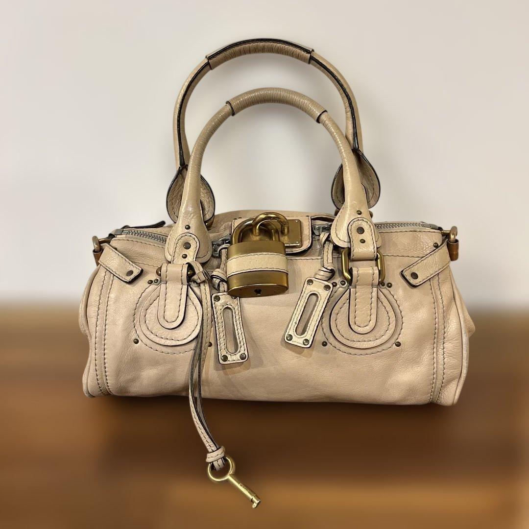 クロエ　chloe パディントン カデナレザートートバッグ ショルダー ベージュ