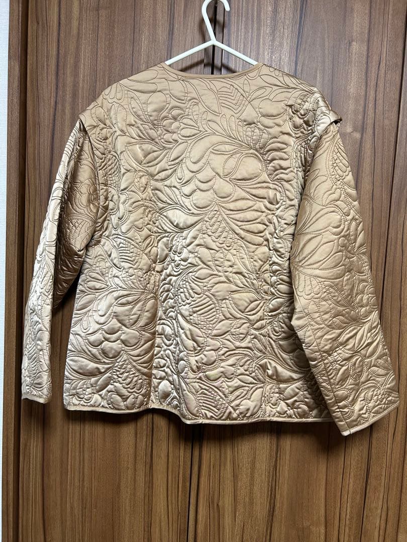 美品★ 2WAY LEAF PATTERN QUILTING COAT