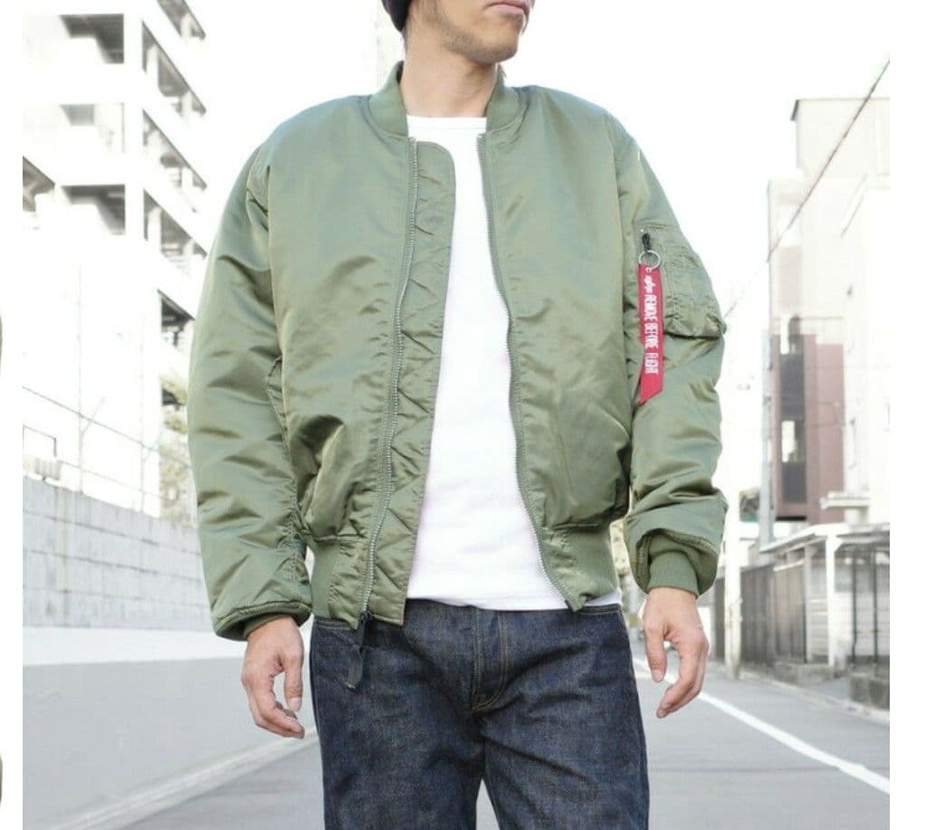 【美品】MA-1 alphaフライトジャケット ヴィンテージグリーン XLサイズ