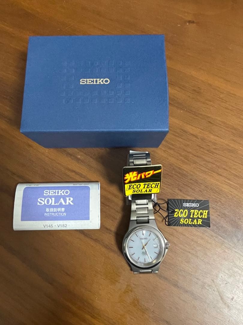 稼働品 SEIKO セイコー ソーラー チタニウムV145-0D60腕時計未使用