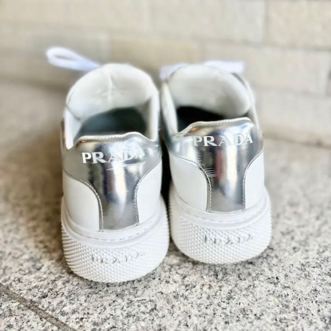 【美品】PRADA レザーロゴスニーカー 36 1E621M