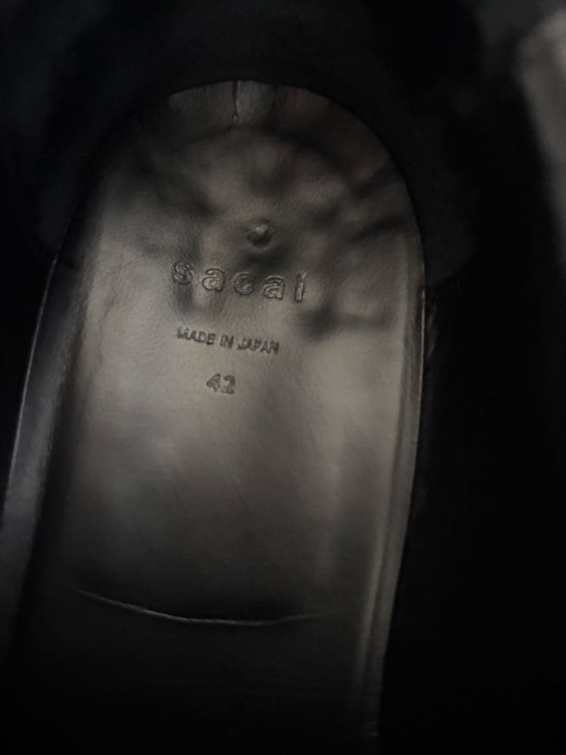 25SS Sacai ブラックBoat Shoes サイズ42