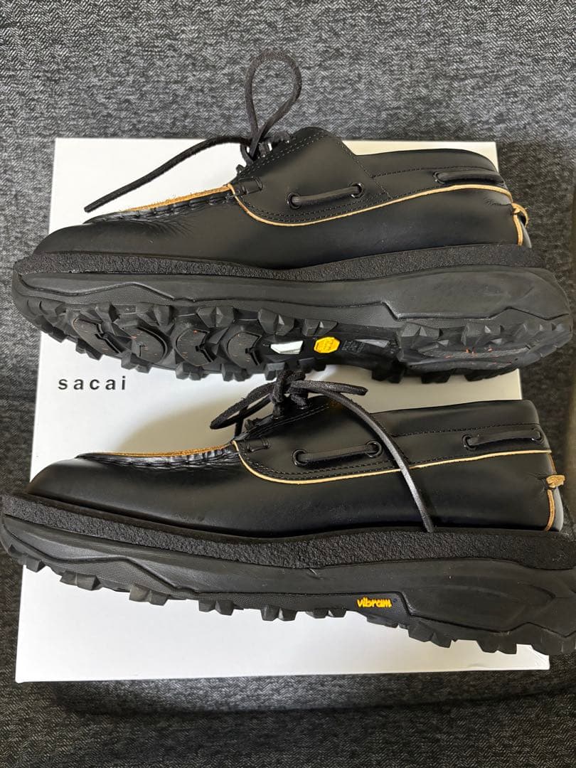 25SS Sacai ブラックBoat Shoes サイズ42