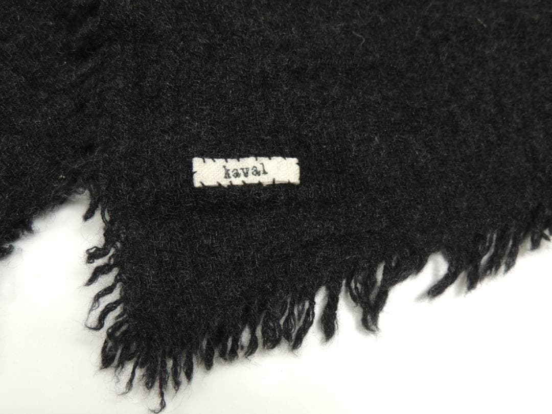 カヴァル KAVAL カシミヤ ストール マフラー 黒 ブラック(チャコール)
