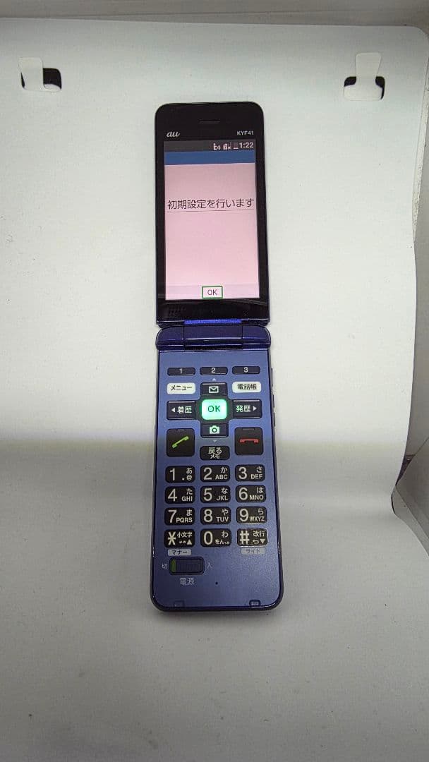 au KYF41 折りたたみ式携帯電話 青