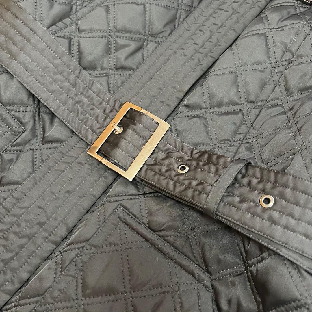 美品　23区 大きいサイズ キルティング 中綿 ロングコート ベルト付き 黒