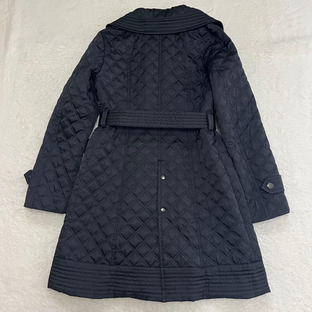 美品　23区 大きいサイズ キルティング 中綿 ロングコート ベルト付き 黒