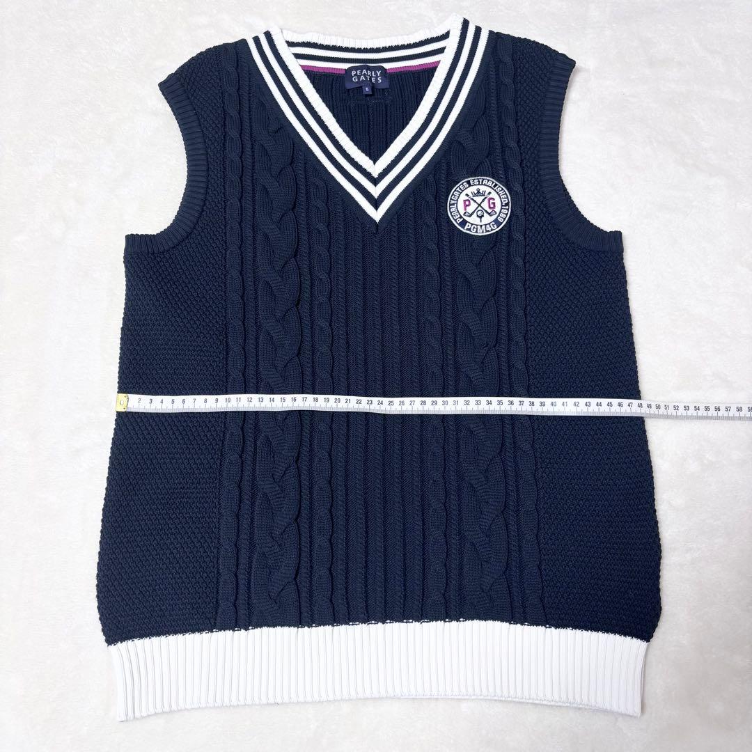 【新品】PEARLY GATES ケーブルニットベスト　サイズ5
