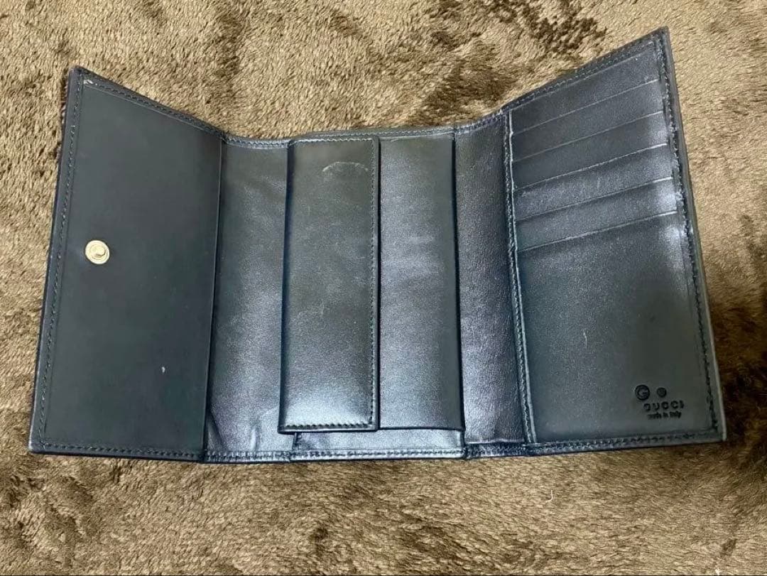 GUCCI ミントグリーン GGパターン 三つ折り財布