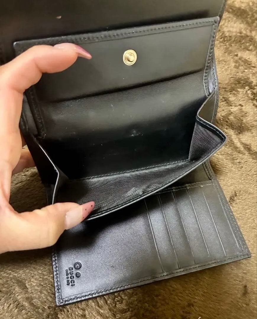 GUCCI ミントグリーン GGパターン 三つ折り財布