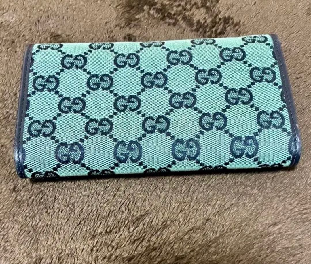 GUCCI ミントグリーン GGパターン 三つ折り財布