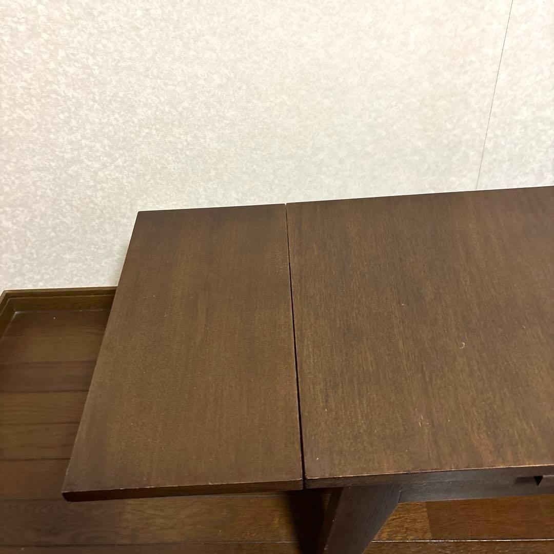 【良品】ローテーブル 伸長式 ブラウン
