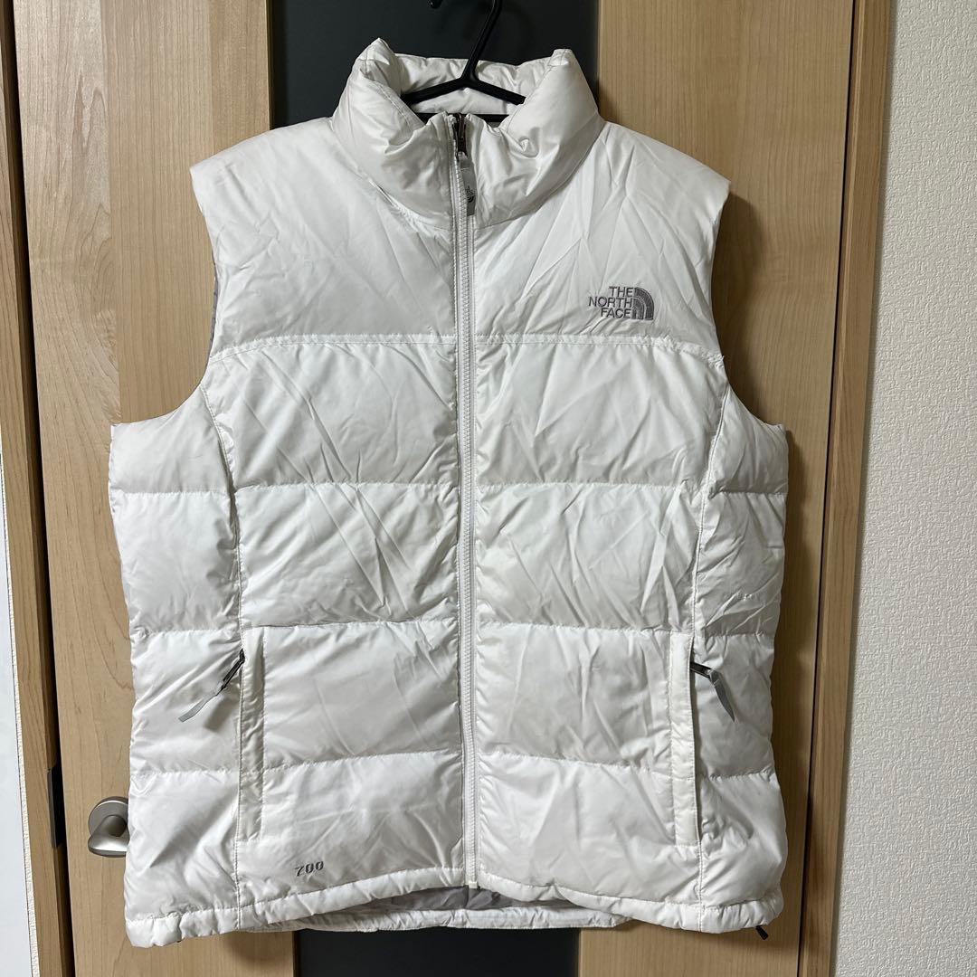 ノースフェイス 700フィル ダウンベスト ホワイト レディース XL