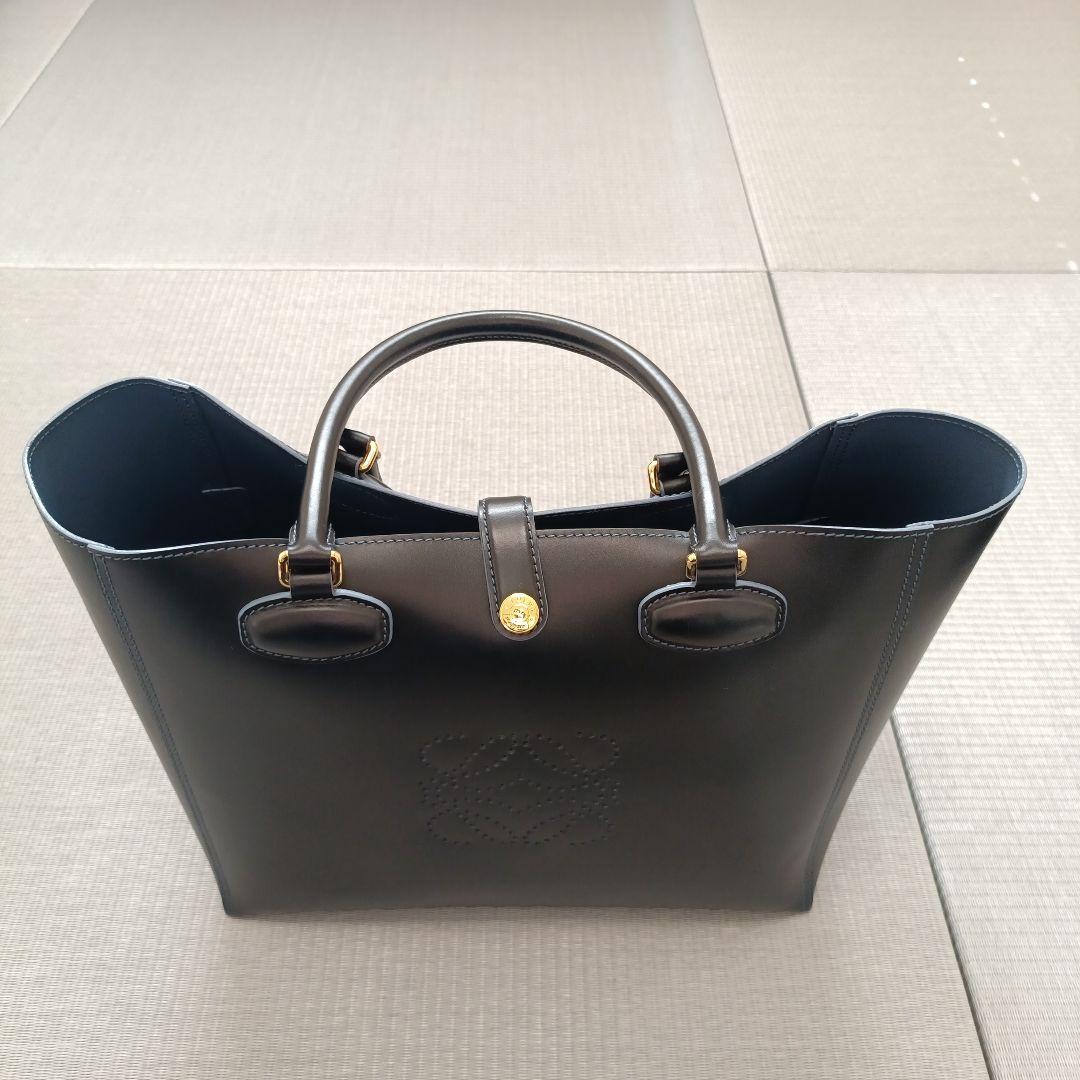 MOMOLOEWE レオ ネイビー 本革トートバッグ