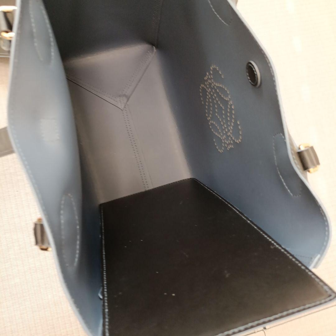 MOMOLOEWE レオ ネイビー 本革トートバッグ