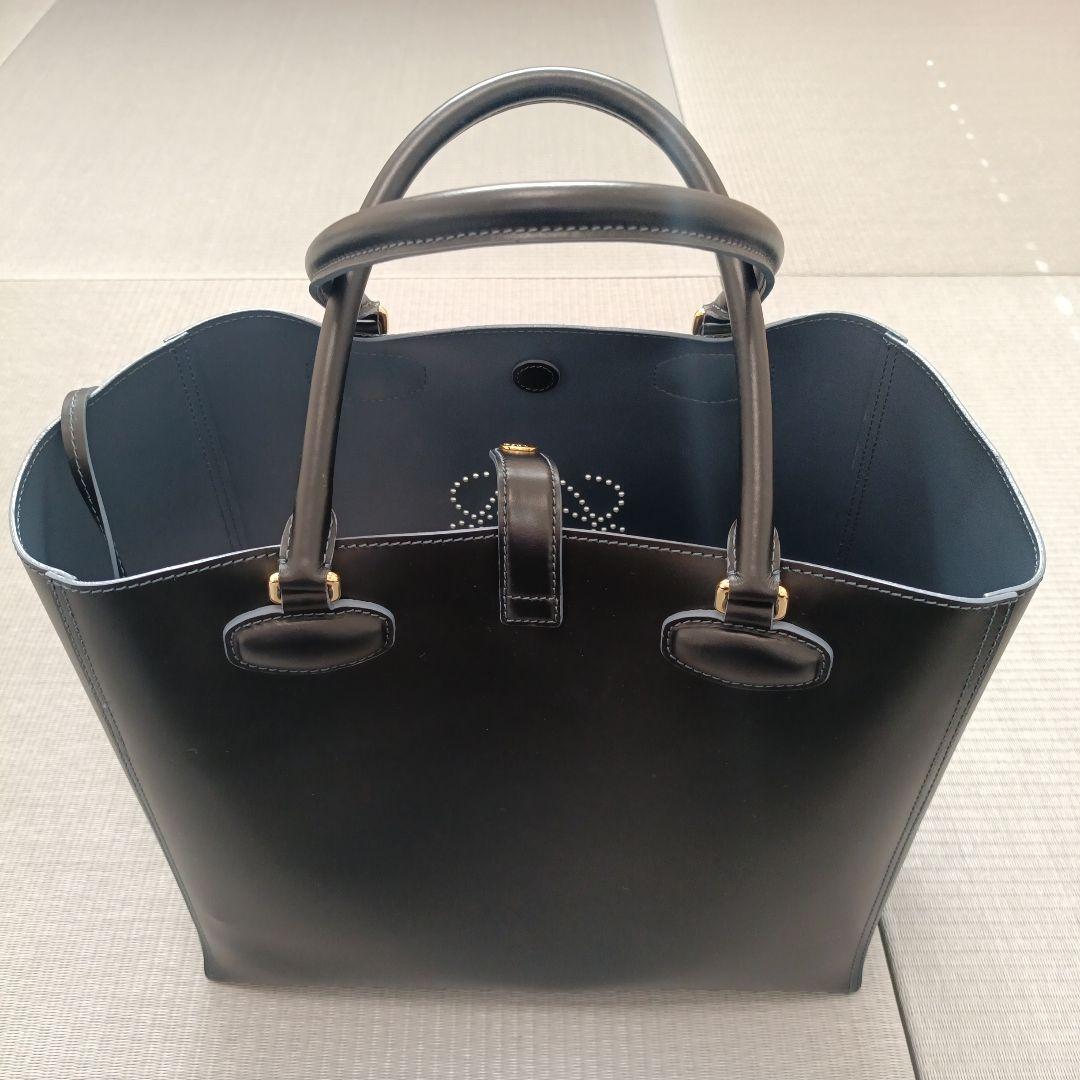 MOMOLOEWE レオ ネイビー 本革トートバッグ